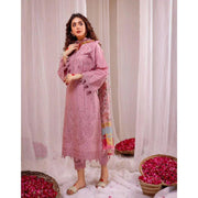 Airjet Dhanak 3-Piece Embroidered Suit with Wool Shawl