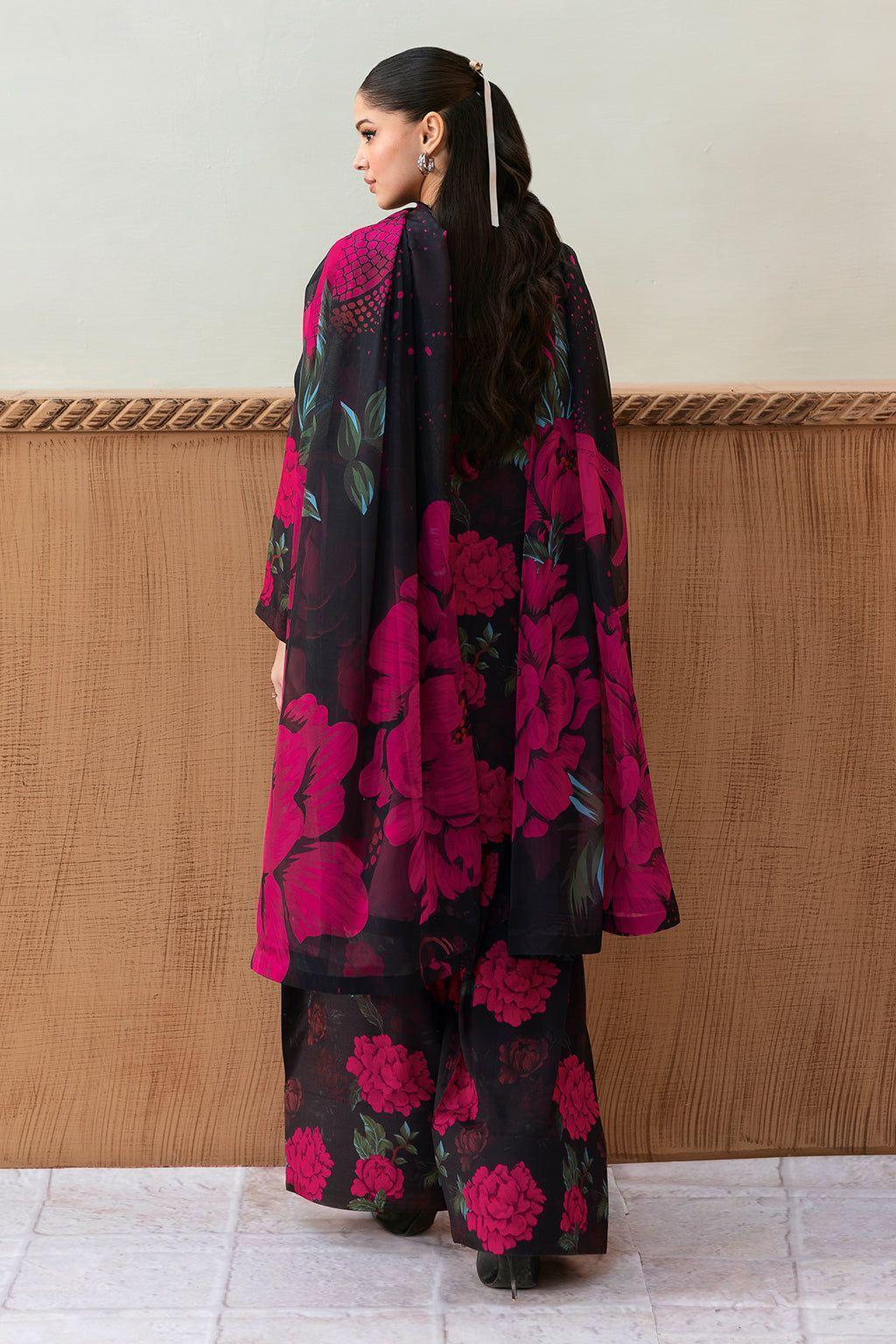 3pc Unstitch Suit SWISS LAWN With silk printed  Dupatta