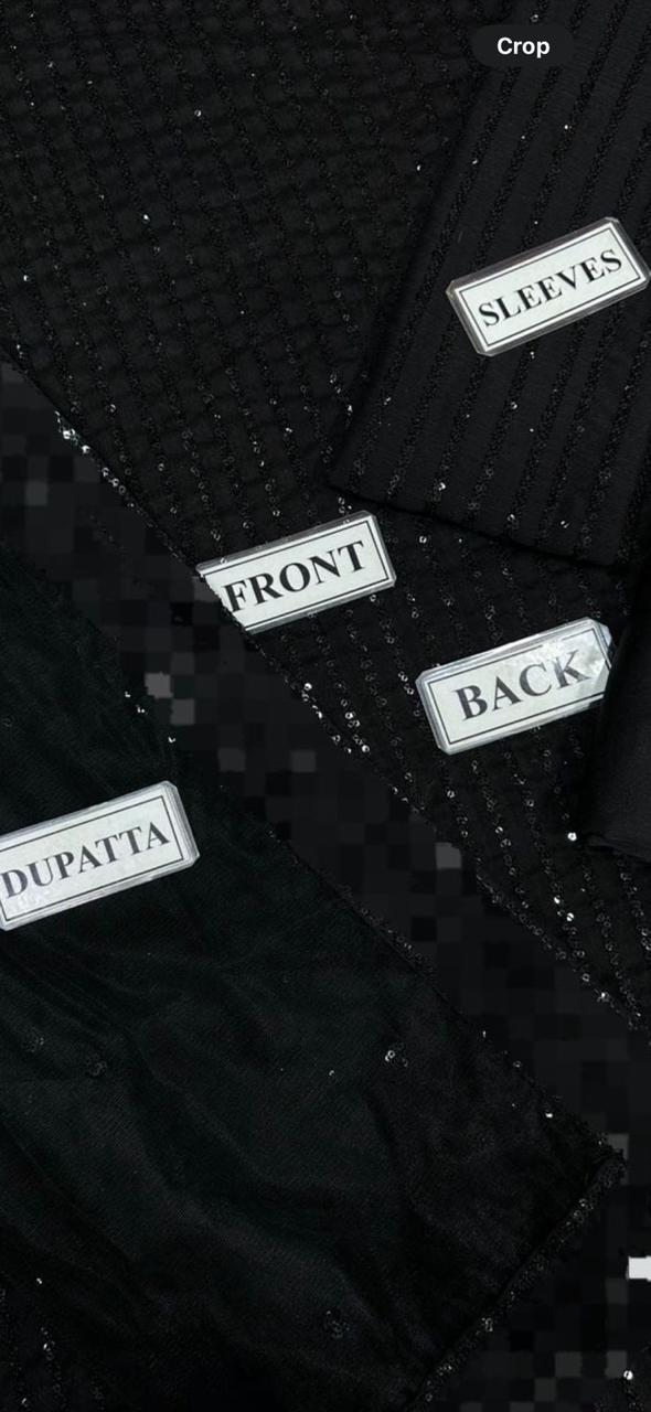 Baroque Chiffon Embroidered Suit with Heavy Sequence Work