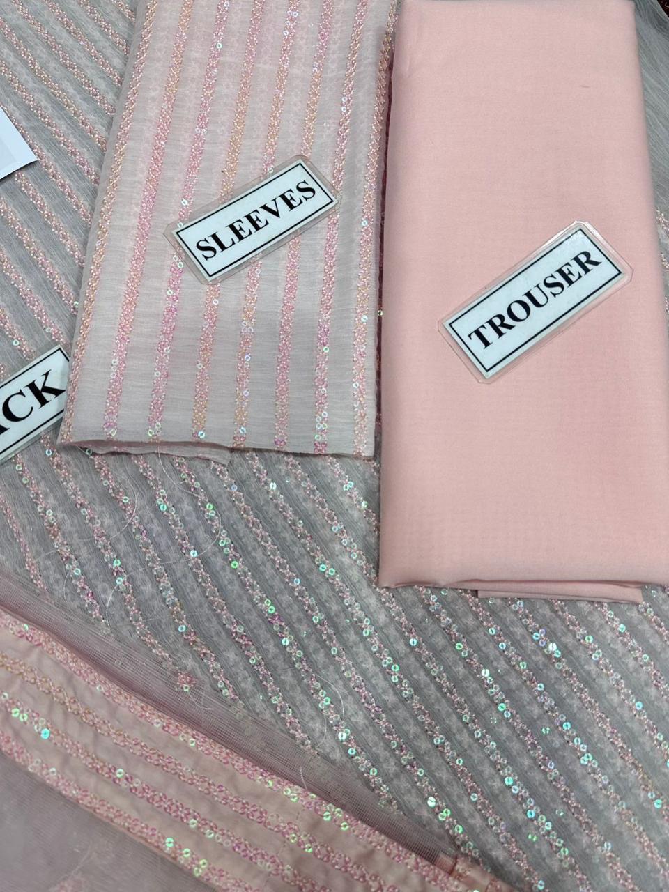 Baroque Semi Pure Chiffon Embroidered 3-Piece Suit – Luxury Collection ✨