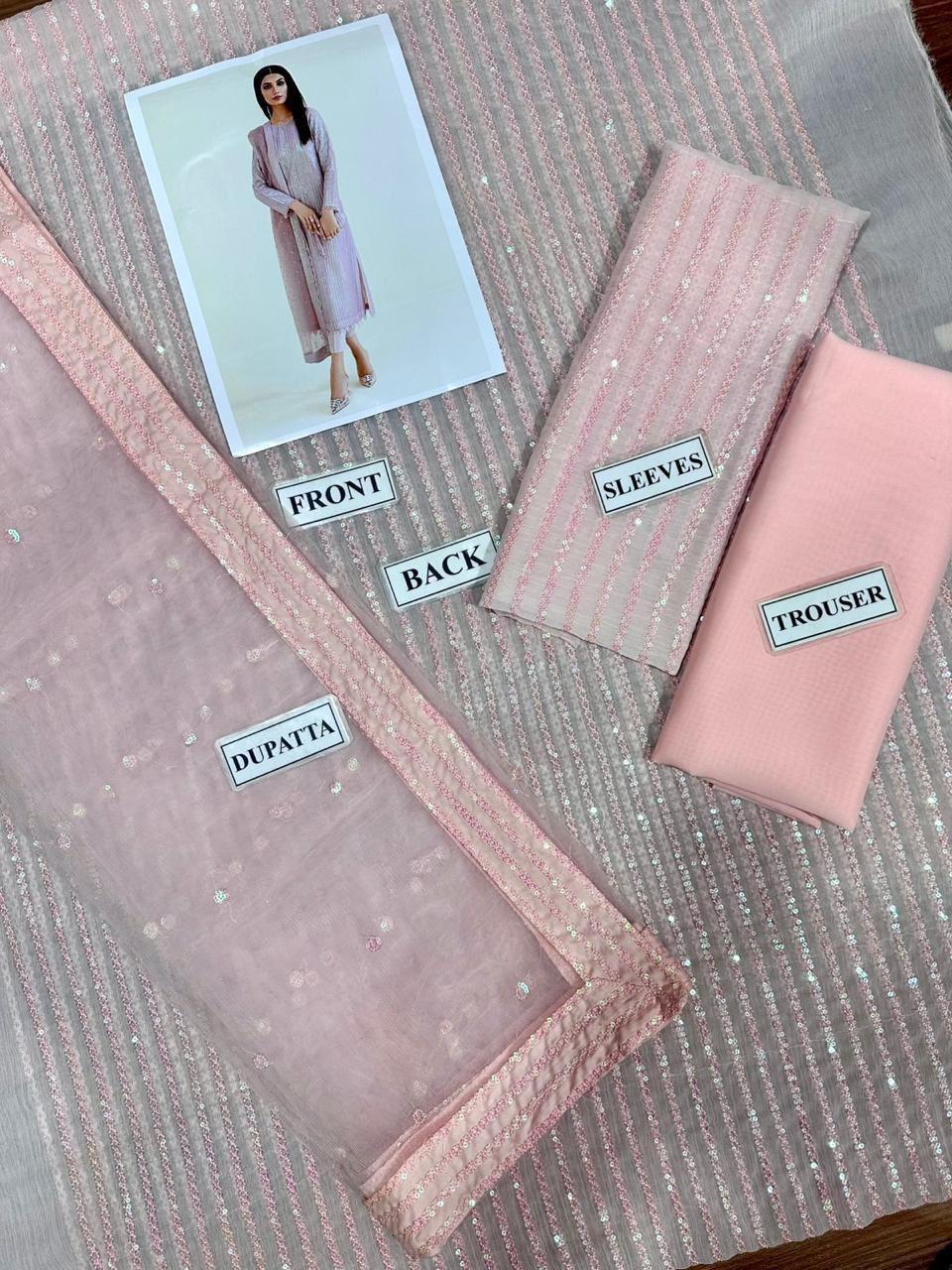 Baroque Semi Pure Chiffon Embroidered 3-Piece Suit – Luxury Collection ✨