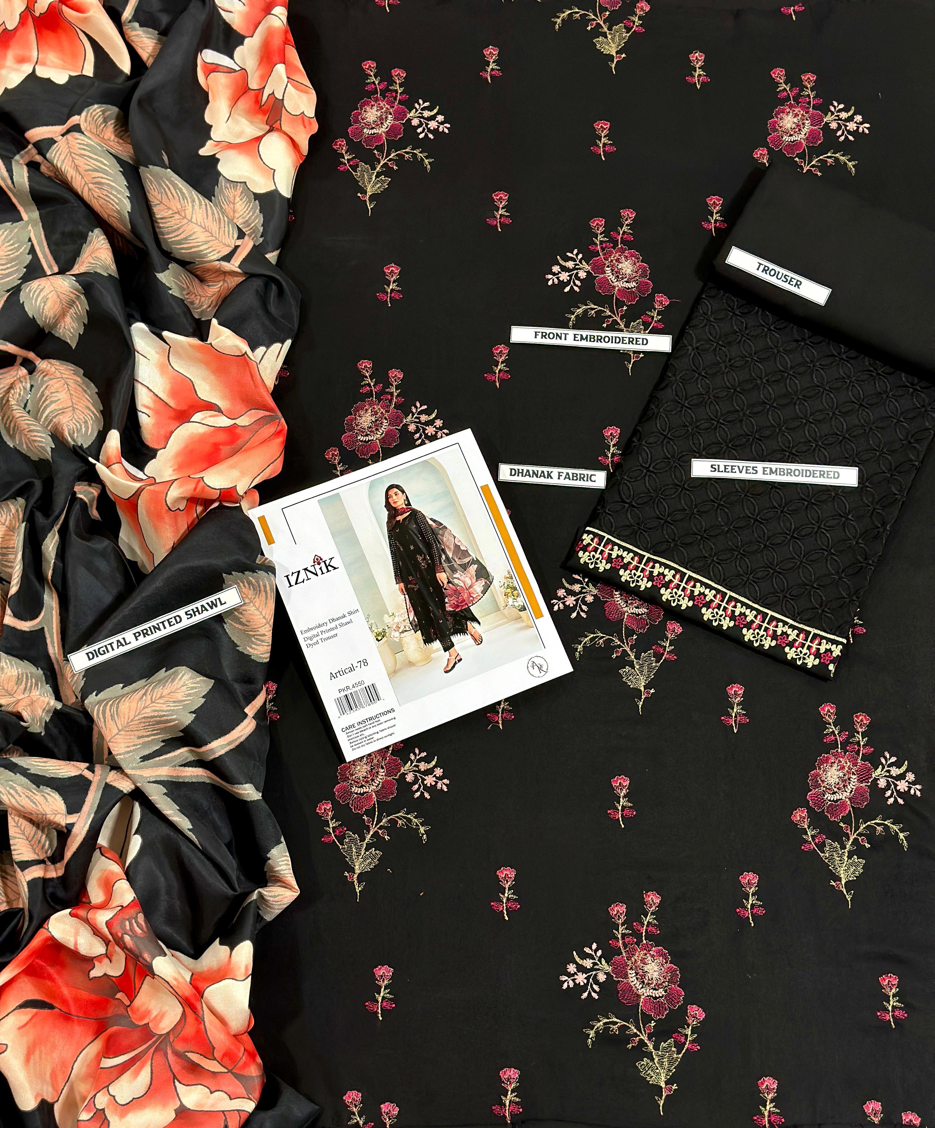 Iznik Dhanak 3-Piece Embroidered Airjet Suit – Winter Collection ❄️