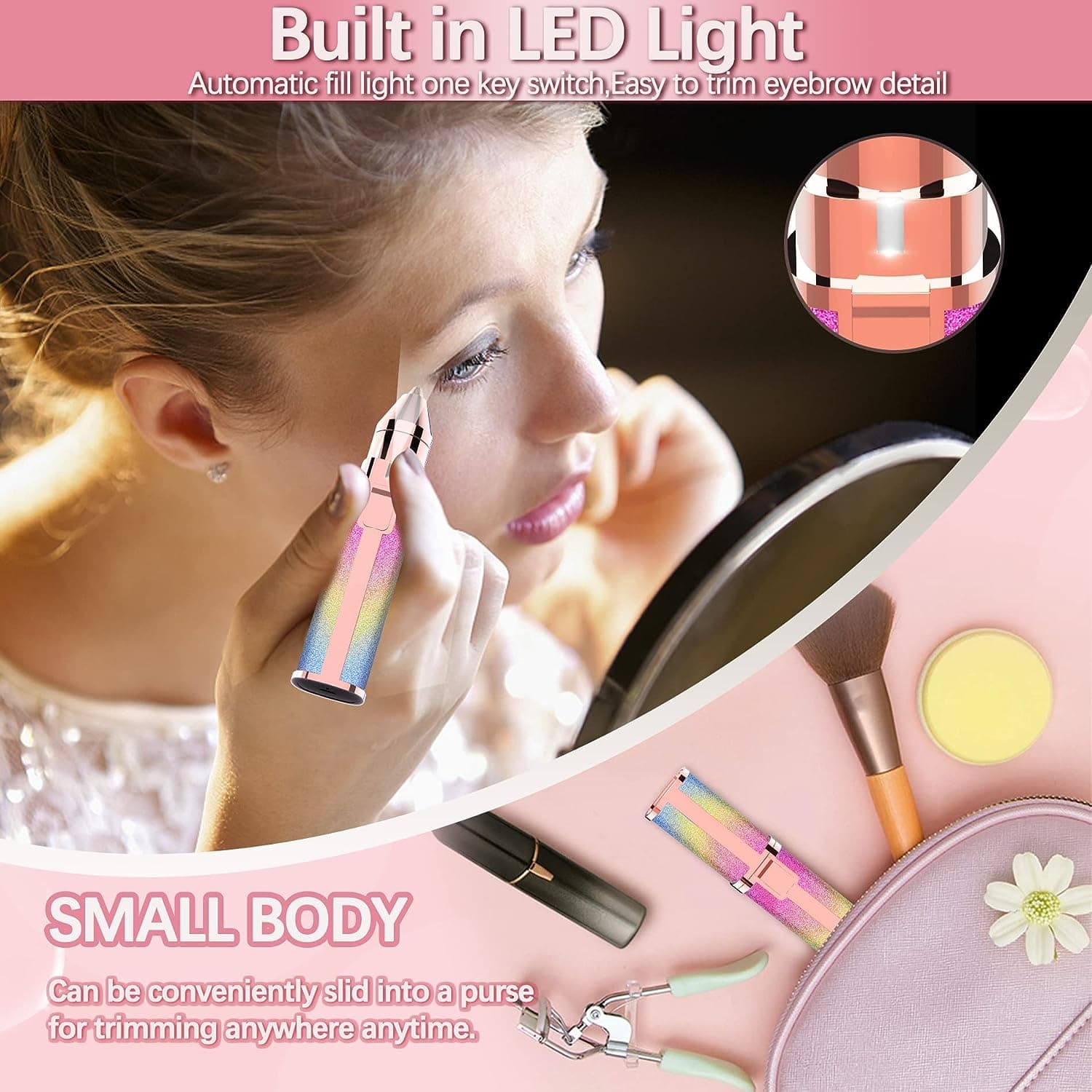 Electric Eyebrow Trimmer & Facial Hair Remover for Women
