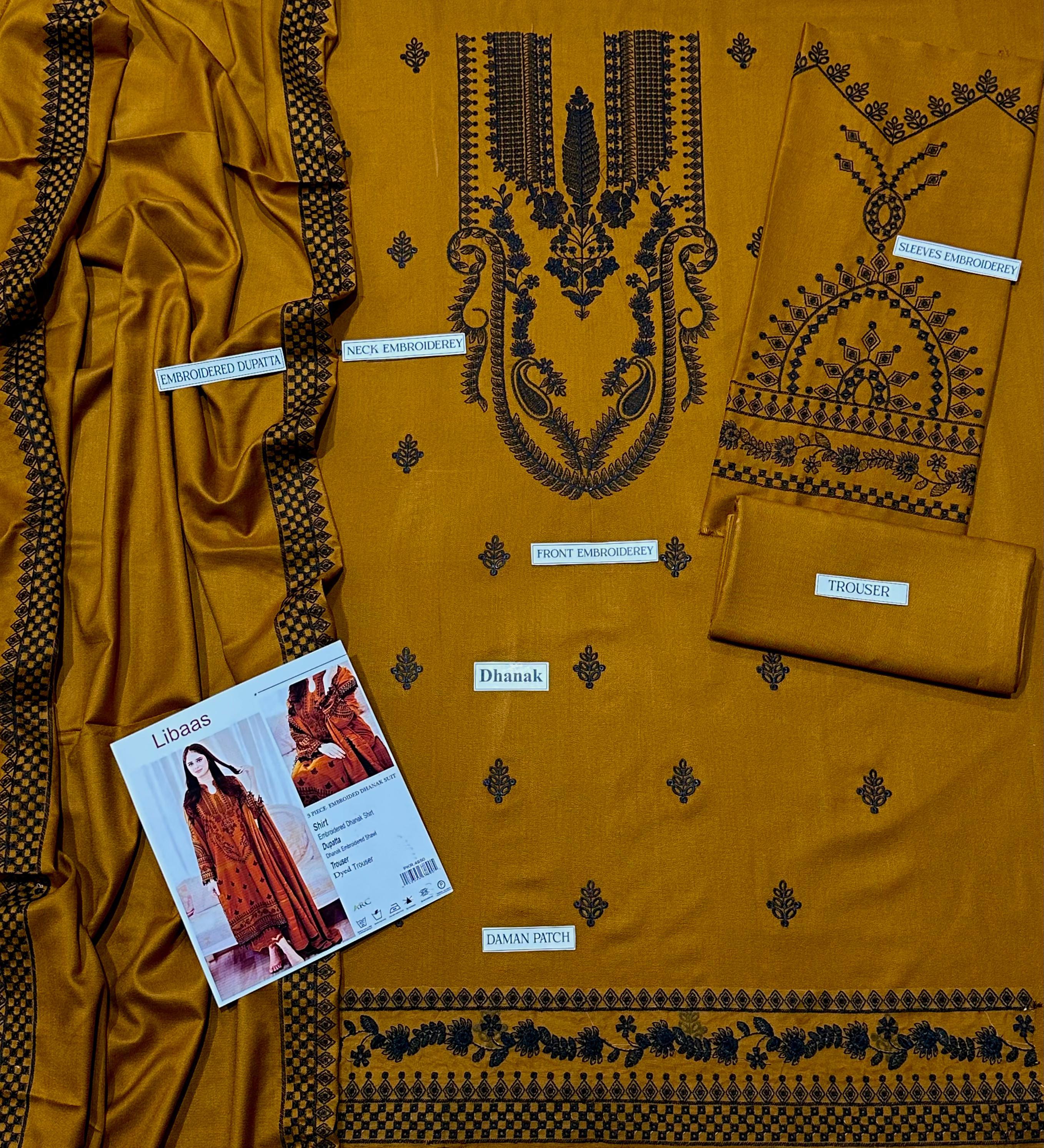 Libas Dhanak 3-Piece Embroidered Airjet Suit – Winter Collection ❄️